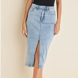 Jean Skirt with Slit at Front - New, no tags